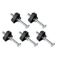 5 Pack M8 T Track Bolts Knob Kit 4 Inch T Slot Bolts with Washers T Track Replacement for Woodworkin