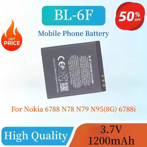 New Rechargeable Mobile Phone Battery BL-6F BL6F 3.7V 1200mAh For Nokia 6788 N78 N79 N95(8G) 6788i R