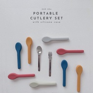 KOTO SUS304 Stainless Steel Travel Portable Cutlery Set With Silicone Case Portable Travel Cutlery/ 