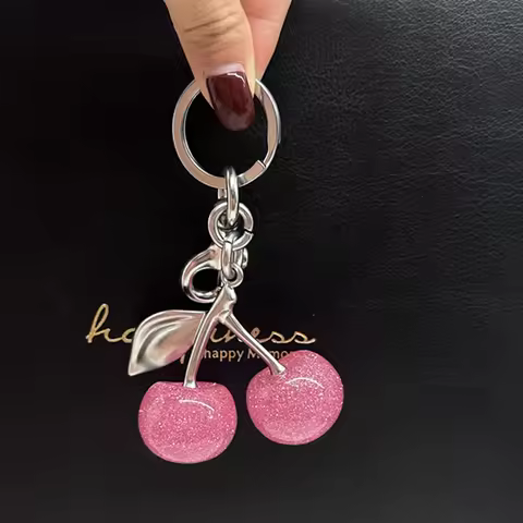 Bag Charm For Coach Handbag Shoulder Bags Cute Pink Cherry Pendant Decoration Women's Holiday Gifts 
