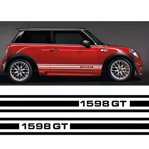 for Mini 1598 GT Side Stripes - Cooper S Mini One R50 R52 R53 R56 R57 bs-009