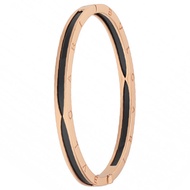 [9.9 New] Bvlgari Rose Gold New Style BZERO1 Bracelet Black Ceramic Bracelet Ladies M Size
