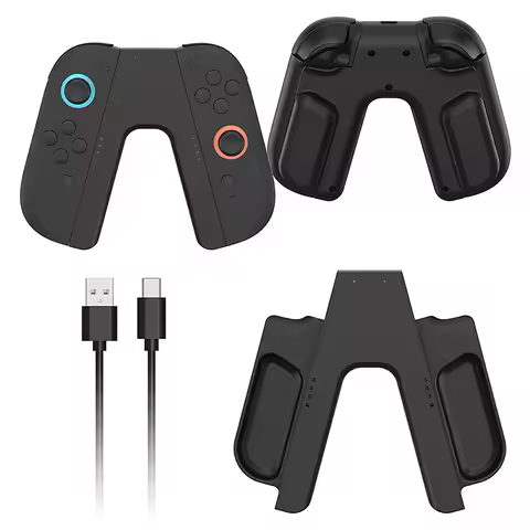 For Nintendo Switch 2 Joy-Con Controllers Magnetic Charger Stand Station TypeC Charging Dock with LE