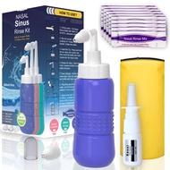 Nasal Rinse Kit+80 Nasal Salt+1 Nasal Pump Sprayer - 300ml Nose Wash-Nasal Irrigation System-Neti Po