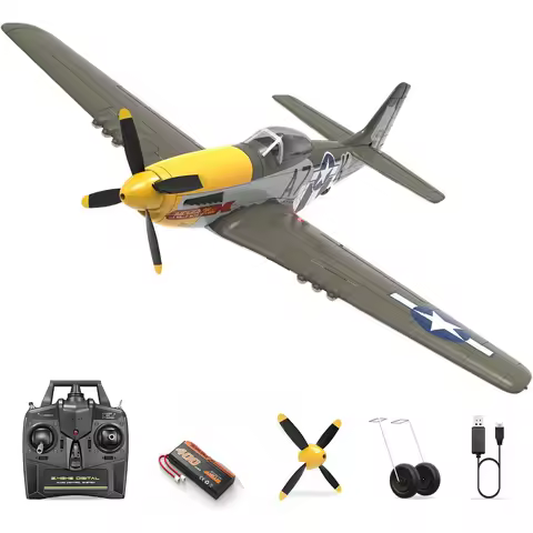 New Volantex P51D Mustang RC Plane 2.4G 4CH 500MM Wingspan EPP Foam RC Aircraft One Key Aerobatic RT