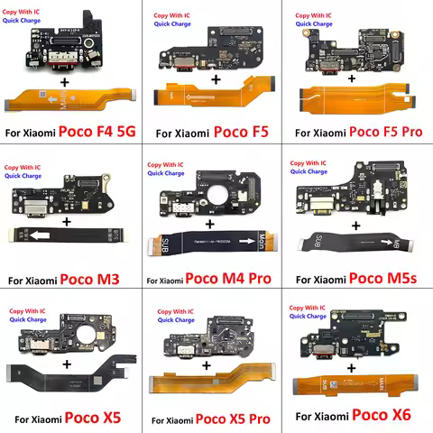 USB Charger Charging Board Dock Port Connector Main Flex Cable For Xiaomi Poco F1 F2 F3 F4 F5 X3 X4 