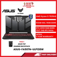 ASUS-FA507N-ULP138W-GRAY-AMDRYZEN5-7535HS,16GBR5,512GBSSD,RTX40506GVR6,15.6"FHD,W1164