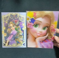 (3D立體賀卡)日本絕版迪士尼長髮公主rapunzel魔髮奇緣3D立體明信片Postcard生日賀卡聖誕節Christmas 聖誕卡。美女與野獸茉莉公主 貝兒belle。Disney愛麗絲Alice 