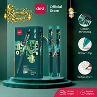 Deli Ramadan Series 2026 Deli Gel Pen Retractable Gel Pen 3pcs 6pcs/ 12pcs Black Ink 0.5mm CG60M-BK