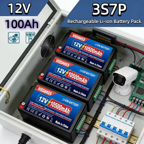 VIEDAKES Brand New 3S7P 12V 100Ah LiFePO4 18650 Battery Pack Power Bank Anti-Shock Design for Off-Ro