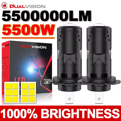 2X H7 LED Projector Mini Car Headlight Bulbs H7 Turbo LED Projector Lens Headlamp LHD RHD 12V Apply