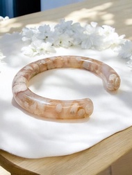 櫻花瑪瑙手鐲瑪瑙手鐲 貓鐲 貓爪鐲鐲滿圈粉花豆沙奶紫底59圈口