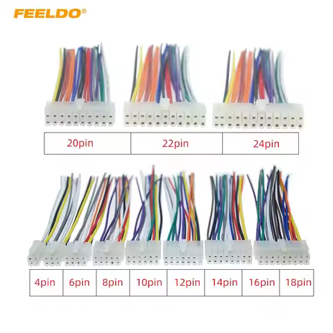 Universal Car Wire Harness Connector 4Pin/6/8/10/12Pin/14/16Pin/18Pin/20/22/24Pin Into Car DVD CD Ra