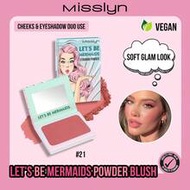 MISSLYN 1pc Let's Be Mermaids Powder Blush,Lightweight Blendable Silky Long-Lasting Face Blusher,Smo