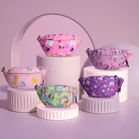 Single-piece children's waist bags, children's crossbody bags, children's belt bags, cats and unicor