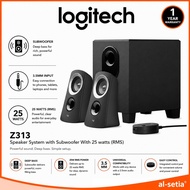 LOGITECH Z313 2.1 SPEAKER SYSTEM WITH RICH BALANCED SOUND WITH SUBWOOFER / WIRED CONTROL POD /  3.5M