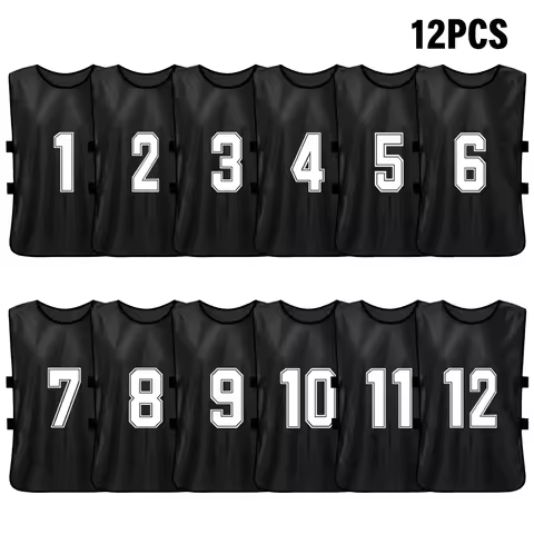 6/12 PCS Adults Soccer Pinnies Quick Drying Football Team Jerseys Sports Soccer Team Training Number