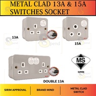 MIND Metal Clad 13A & 15A Switch Socket