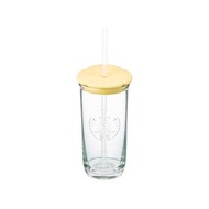 韓國星巴克💕黃色小花玻璃冷水杯💕