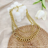 Small Star Cd 3-Row Gold Necklace