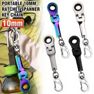 **包郵** [鏡面銀/黑/磨砂銀/彩色（可選）] 10mm棘輪板手 活動扳手 扳手鑰匙圈 [平行進口] YY3244