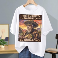 Outdoor Adventures Men's The Burrito Bandito Sasquatch Graphic T-Shirt - 100% Cotton, Casual Relaxed