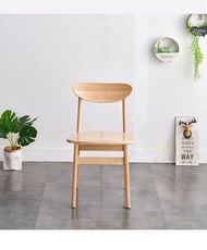 找得 - 北歐全實木餐椅家用靠背椅牛角椅休閒橡木椅(牛角椅 實木座板 原木色 不包安裝) 60031