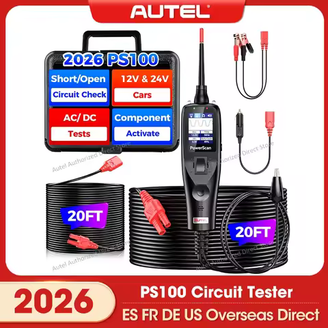 Autel PowerScan PS100 Circuit Tester 12-24V Automotive AVOmeter Tester Open/Short Breaker Finder Com