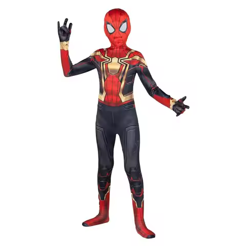 Kid's Classic Spider-Man Integrated Zentai Suit Spiderman Halloween Costume Iron Spider Man