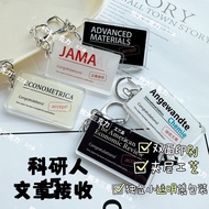Article Receiving Scientific Research Smooth Pendant Academic Journal Student Doctor paper Keychain 