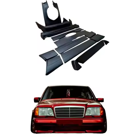 For 1983-1995 W124 Upgrade Carbon Fiber Front and Rear Spoiler Side Spoiler,body Kits, Trunk Lid,dif