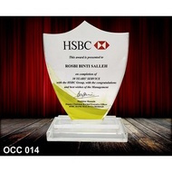 OCC 014 AWARD CRYSTAL PLAQUE