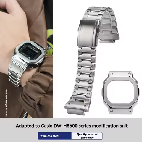 DW-H5600 Mod kit stainless steel Case & Strap For Casio G-SHOCK Heart Rate Square Men' Modified meta