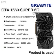 ❈Used GIGABYTE Graphics card GeForce GTX 1660S 1660 SUPER 6G  NVIDIA GAMING 14000 MHz GDDR6 192bit S