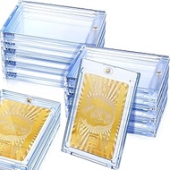 SATINIOR 15 Pcs 75 Pt Magnetic Card Holder 2.5 x 3.54 Inch Acrylic Baseball Card Protectors Plastic