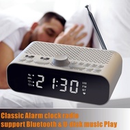 1500MAh Hi-Fi Speaker with Woofer Unit FM Clock Radio with Bluetooth Streaming Play LED Display Dual Alarm Clock