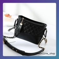Imported Women's Leather Sling Bag Mini Bag FT64 Beautiful elegant black leather chain 19 x 7.5 x 13