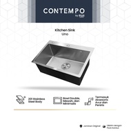 Royal Kitchen Sink Silver Metallic Series Contempo Uno | Stainless Steel Kitchen Sink 60 x 45 Cm