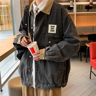 แจ็คเก็ตยีนส์อเมริกันชายสไตล์ฮาราจูกุ ins tide แบรนด์หล่อญี่ปุ่นสไตล์ฮ่องกง street tooling jacket   