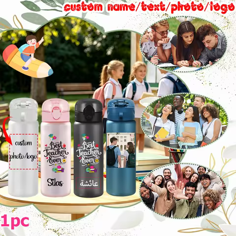 1pc Custom Back to School 780ml/26oz Plastic Water Bottle, Outdoor Sports Travel Cup, Ideal as Holid