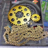 Gear set package moto 1 chain gold415 gear gold 415 satria Fu f150