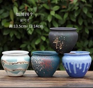 Ready stock ‼️ Ceramic Flower Pot Set 5pcs五个一组多肉花盆粗陶透气复古陶瓷组合套装特价清仓高桩大口径盆