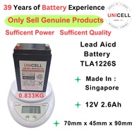 TLA 1226S 12V 2.6AH Lead Acid Back up battery  70mm x 45mm x 90mm