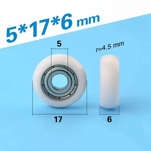 sphere arc Plastic coated bearing 695ZZ 5*17*6mm POM nylon pulley wheel track guide roller bore size