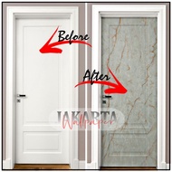 KAYU Home Bathroom Door Stickers Waterproof 122 Cm Width Marble and Wood Grain Motif / Wallpaper / W