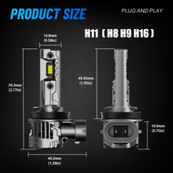 Novsight N99 หลอดไฟ LED 9005 HB3 9006 HB4 H4 H7 H11 100W 24000 ลูเมน 6500K สว่างสุดขีด ไฟสูง-ต่ำ ไฟต