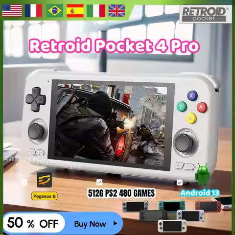 Retroid Pocket 4 Pro Official Store Portable PS2 Handheld Console 4.7 Inch Video Game 8G+128GB RP4 A