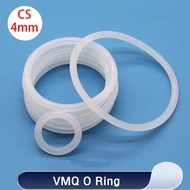 วงแหวนปะเก็น VMQ O Ring CS 4Mm OD 15 ~ 85มม. เครื่องล้างกันน้ำสีขาวทรงกลม O รูปร่างแหวนซิลิโคนเกรดอา