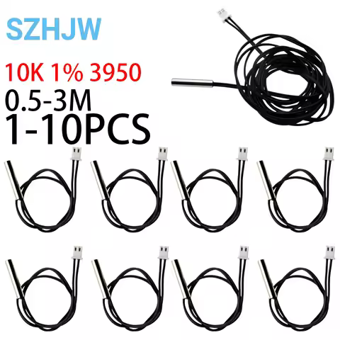1-10PCS Waterproof NTC 10K 1% 3950 Temp Sensor Probe -40~300°C for Oven Fridge AC 0.5-3M