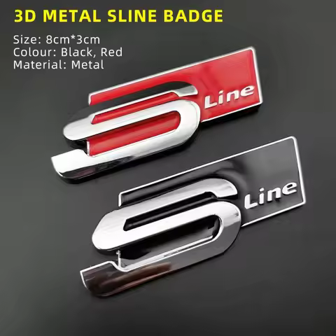 1pcs Metal Car logo Sticker Badge Decoration Decals For Audi Sline TT Q2 Q3 Q5 Q7 Q8 A3 A4 A5 A6 A7 